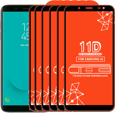 Qyist Edge To Edge Tempered Glass for Samsung Galaxy J6(Pack of 6)