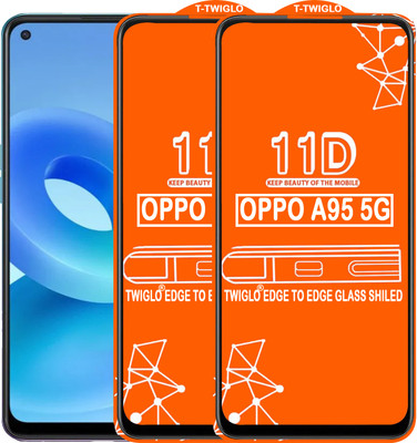 TWIGLO Edge To Edge Tempered Glass for OPPO A95 5G(Pack of 2)