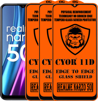 CYOR Edge To Edge Tempered Glass for REALME NARZO 50I(Pack of 3)