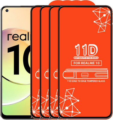 Roxel Edge To Edge Tempered Glass for Realme 10(Pack of 4)