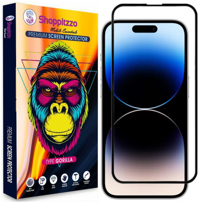 Shoppitzzo Edge To Edge Tempered Glass for iPhone 14 Pro [6.1 Inch]**DuraGlass**Millitary Grade-Anti Explosion-Tempered Glass/Full Screen Coverage-Edge to Edge/9H Hardness/With Easy Installation Kit(Pack of 1)
