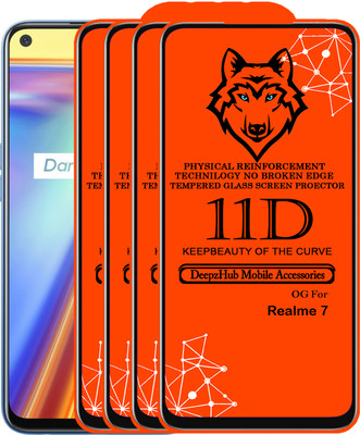DeepzHub Edge To Edge Tempered Glass for Realme 7(Pack of 4)