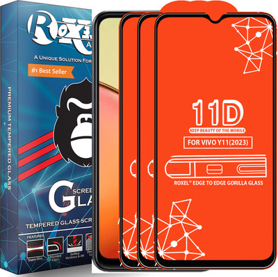 Roxel Edge To Edge Tempered Glass for Vivo Y11(2023)(Pack of 3)