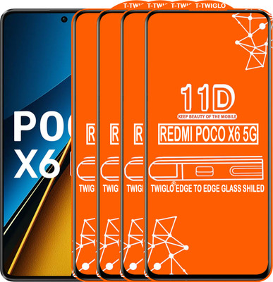 TWIGLO Edge To Edge Tempered Glass for REDMI POCO X6 5G(Pack of 4)