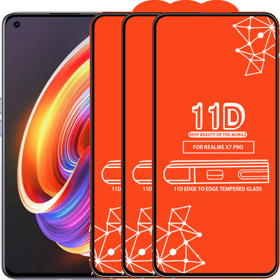 Roxel Edge To Edge Tempered Glass for Realme X7 Pro(Pack of 3)