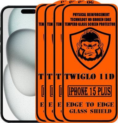 TWIGLO Edge To Edge Tempered Glass for IPHONE 15 PLUS(Pack of 4)