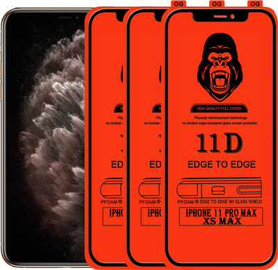 Laxdom Edge To Edge Tempered Glass for Apple iPhone XS Max(Pack of 3)
