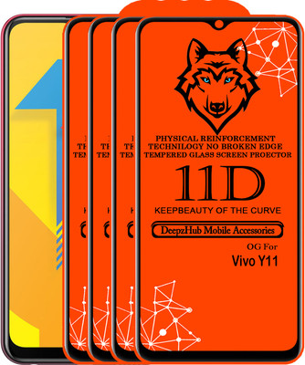 DeepzHub Edge To Edge Tempered Glass for Vivo Y11(Pack of 4)