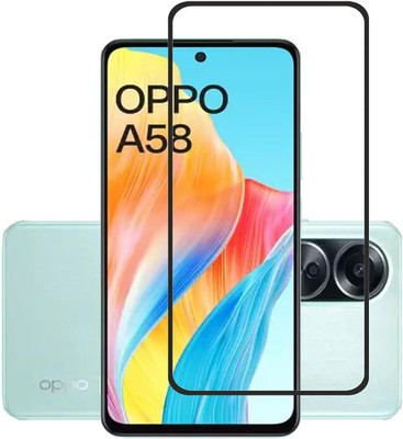 vmt stock Edge To Edge Tempered Glass for OPPO A58 4G Screen Protector Edge to Edge Coverages Clearances Premium Tempered Glass With Easy Installation kit(Pack of 1)