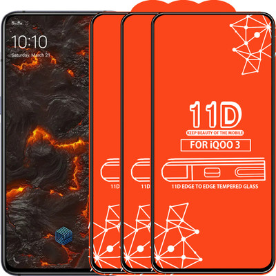 Qyist Edge To Edge Tempered Glass for Iqoo 3(Pack of 3)