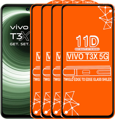 TWIGLO Edge To Edge Tempered Glass for VIVO T3X 5G(Pack of 4)