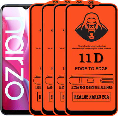 Laxdom Edge To Edge Tempered Glass for REALME NARZO 20A(Pack of 4)