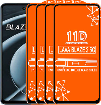 CYOR Edge To Edge Tempered Glass for LAVA BLAZE 2 5G(Pack of 4)