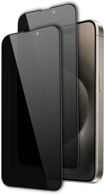 Spinzzy Edge To Edge Tempered Glass for Apple iPhone 15 Pro Max Privacy Screen Protector(Pack of 2)