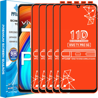 PFOAM Edge To Edge Tempered Glass for VIVO T1 PRO 5G(Pack of 5)