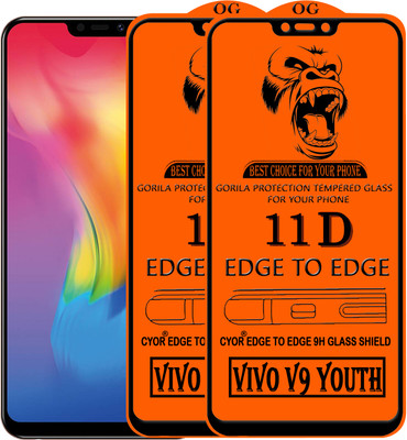 CYOR Edge To Edge Tempered Glass for Vivo V9 Youth(Pack of 2)