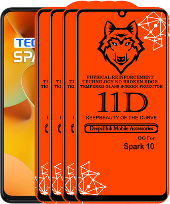 DeepzHub Edge To Edge Tempered Glass for Tecno Spark 10(Pack of 4)