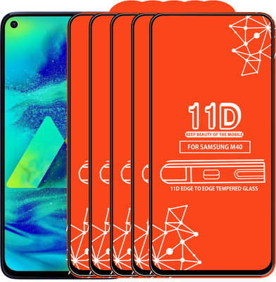 Qyist Edge To Edge Tempered Glass for Samsung Galaxy M40(Pack of 5)