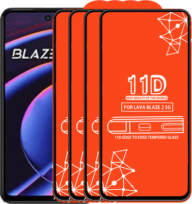 Qyist Edge To Edge Tempered Glass for Lava Blaze 2 5G(Pack of 4)
