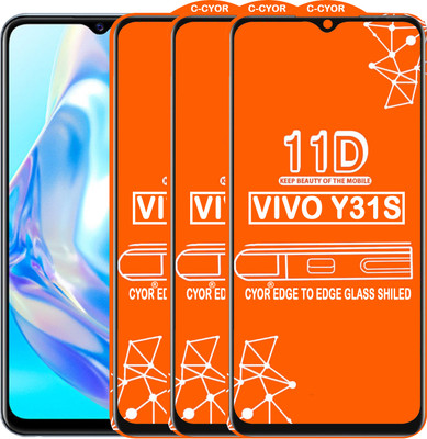 CYOR Edge To Edge Tempered Glass for VIVO Y31S(Pack of 3)