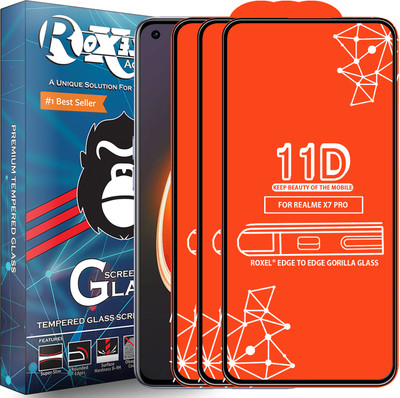 Roxel Edge To Edge Tempered Glass for Realme X7 Pro 5G(Pack of 3)