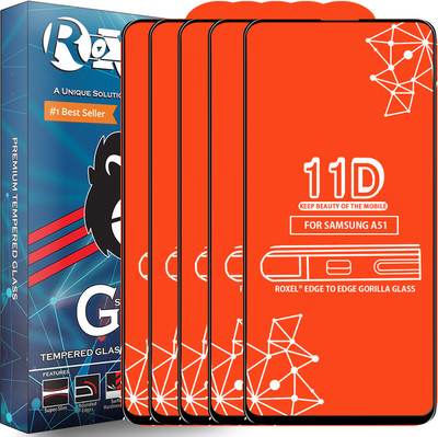 Roxel Edge To Edge Tempered Glass for Samsung Galaxy A51(Pack of 5)