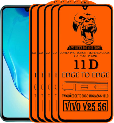 TWIGLO Edge To Edge Tempered Glass for VIVO V25 5G(Pack of 5)