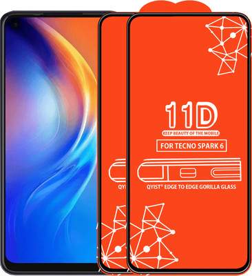 Qyist Edge To Edge Tempered Glass for Tecno Spark 6(Pack of 2)