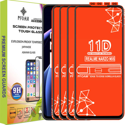 PFOAM Edge To Edge Tempered Glass for REALME NARZO N55(Pack of 4)
