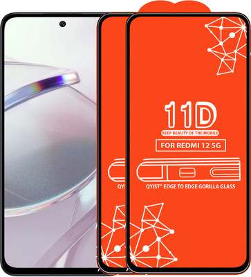 Qyist Edge To Edge Tempered Glass for Redmi 12 5G(Pack of 2)