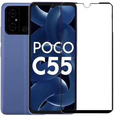 Mersal Edge To Edge Tempered Glass for POCO C55, Anti-Scratch & Smudge Proof(Pack of 1)