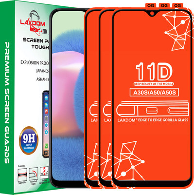 Laxdom Edge To Edge Tempered Glass for SAMSUNG GALAXY A30S(Pack of 3)