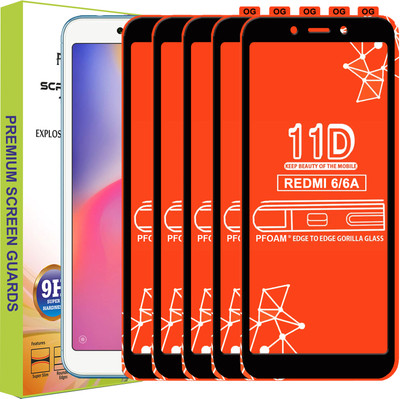 PFOAM Edge To Edge Tempered Glass for Mi Redmi 6(Pack of 5)