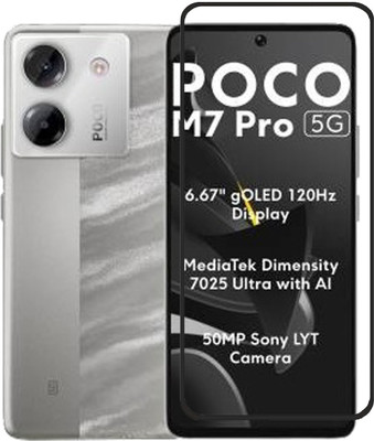 BRENZZ Edge To Edge Tempered Glass for POCO M7 Pro 5G(Pack of 1)