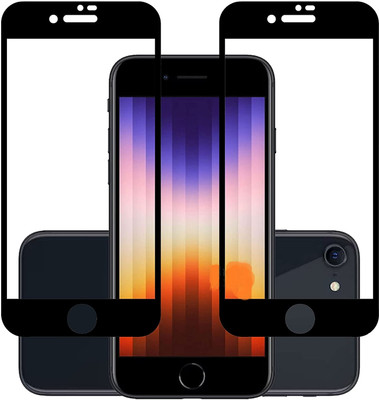 NaturalBuy Edge To Edge Tempered Glass for Apple iPhone SE (2022) -11D Glass -11D(Pack of 2)