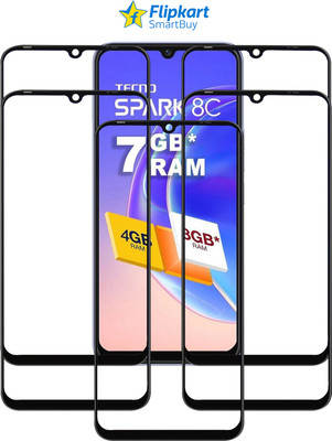 Flipkart SmartBuy Edge To Edge Tempered Glass for TECNO SPARK 8C(Pack of 5)