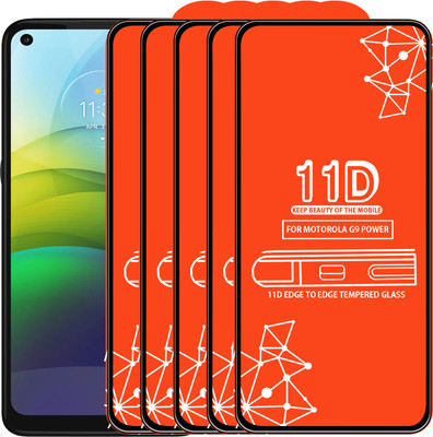 Qyist Edge To Edge Tempered Glass for Motorola G9 Power(Pack of 5)