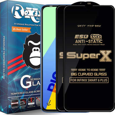 Roxel Edge To Edge Tempered Glass for INFINIX SMART 6 PLUS(Pack of 2)