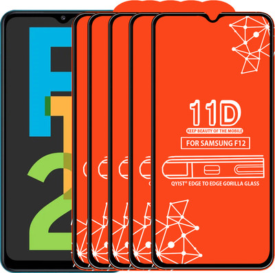Qyist Edge To Edge Tempered Glass for Samsung Galaxy F12(Pack of 5)