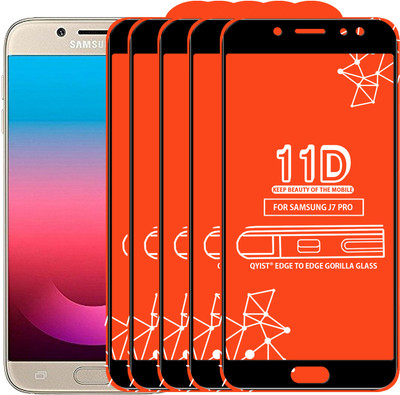 Qyist Edge To Edge Tempered Glass for Samsung Galaxy J7 Pro(Pack of 5)