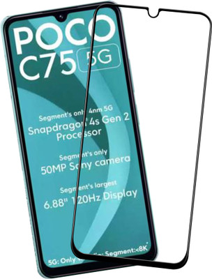 VAlight Edge To Edge Tempered Glass for POCO C75 5G, REDMI 14C 5G, REDMI A4 5G, POCO C71, REDMI A5, Premium Tempered Glass(Pack of 1)