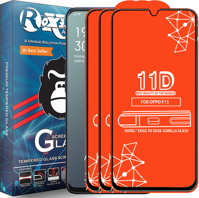 Roxel Edge To Edge Tempered Glass for Oppo F15(Pack of 3)