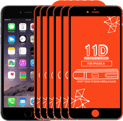 Qyist Edge To Edge Tempered Glass for Apple iPhone 6(Pack of 6)