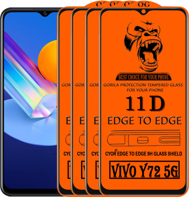 CYOR Edge To Edge Tempered Glass for VIVO Y72 5G(Pack of 4)