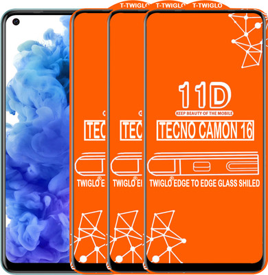 TWIGLO Edge To Edge Tempered Glass for TECNO CAMON 16(Pack of 3)