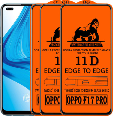 TWIGLO Edge To Edge Tempered Glass for OPPO F17 PRO(Pack of 3)