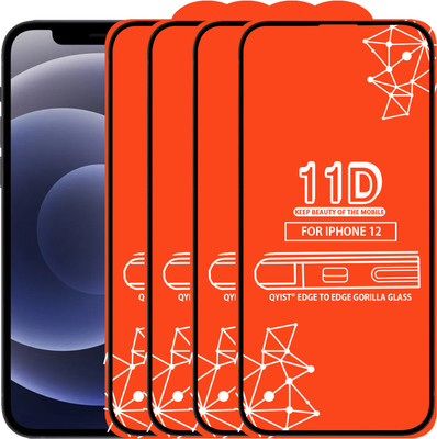 Qyist Edge To Edge Tempered Glass for Iphone 12(Pack of 4)