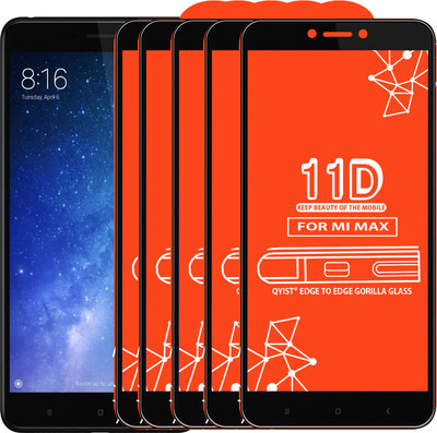 Qyist Edge To Edge Tempered Glass for Mi Max(Pack of 5)
