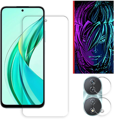 ARBAN Edge To Edge Tempered Glass for Honor 90 Smart 5G Tempered Glass Screen Protector | Anti-Scratch | Edge to Edge Full Coverage | 9H Hardness (1 FRONT SCREEN GUARD + 1 CAMERA LENS PROTECTOR + 1 FREE BACK EMBOSSED SKIN002)(Pack of 1)
