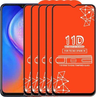 Qyist Edge To Edge Tempered Glass for Tecno Spark 9C(Pack of 5)